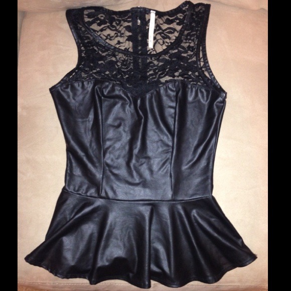Faux leather top sold in bundle