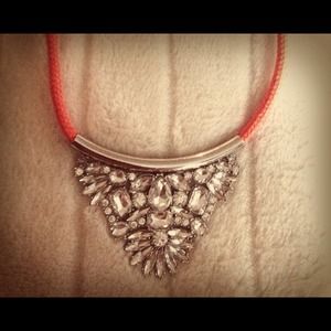 Crystal Cluster necklace Express noir jcrew j crew