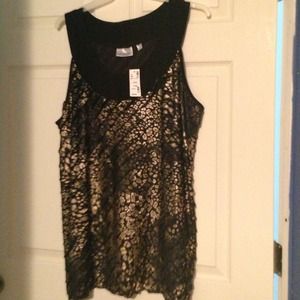 Avenue black and gold top