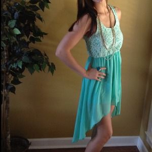 Mint dress highlow