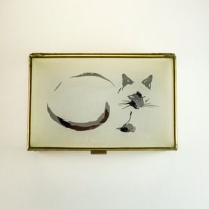 Frosted cat silhouette jewelry box