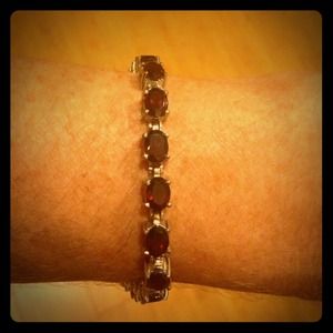 HOLD FOR CrazySterling Silver Ruby Tennis Bracelet