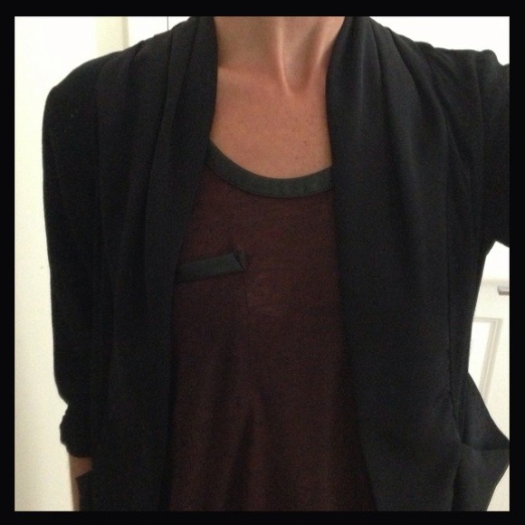 Bundled Club Monaco leather trimmed tee