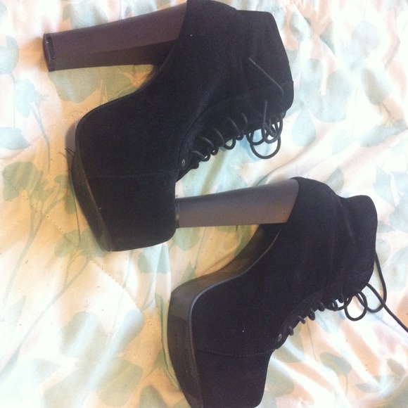 💀SOLD💀J Campbell inspired black platforms size 7 - Picture 2 of 4