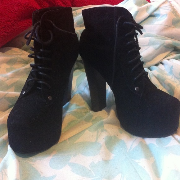 💀SOLD💀J Campbell inspired black platforms size 7 - Picture 3 of 4