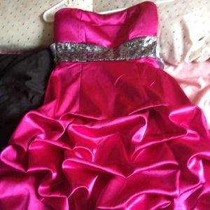 Pink strapless dress