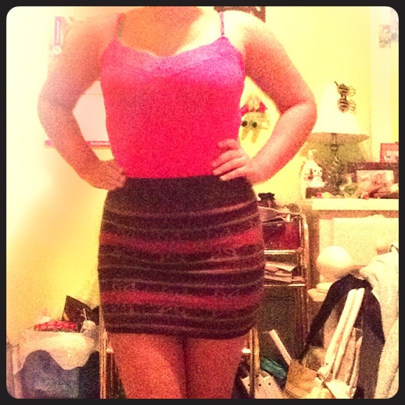 Knit Holiday Print Mini Skirt