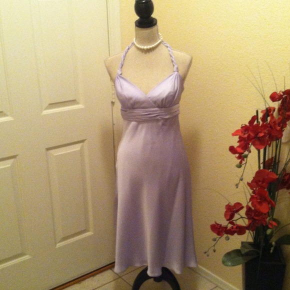 David"s Bridal Lilac Bridesmaid Dress