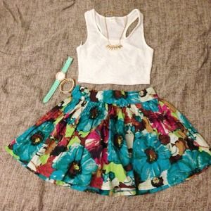 Tropical High Waist Skirt