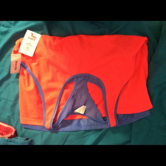 Danskin mesh tank and two pairs of soffee shorts