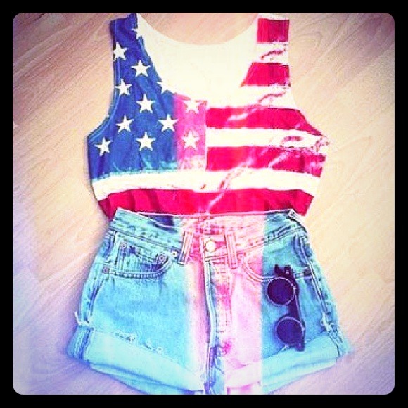 Handmade American flag top