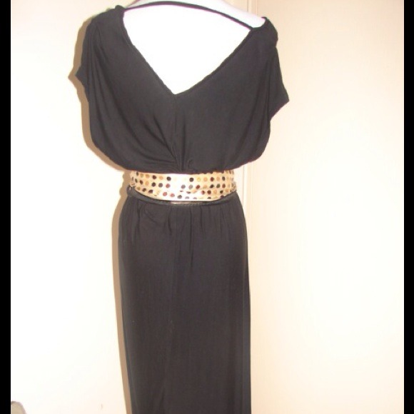SOLD BUNDLED BLACK HIGH LOW MAXI DRESS M - Picture 2 of 3