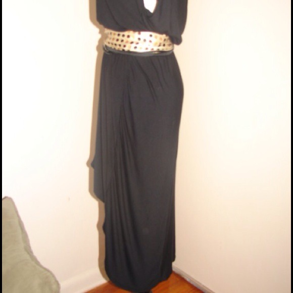SOLD BUNDLED BLACK HIGH LOW MAXI DRESS M - Picture 3 of 3