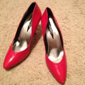 REDUCED-Bright Red heels- some wear, still pretty