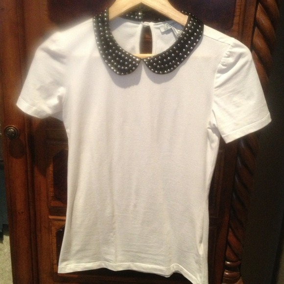 Forever 21 Studded Collar Top