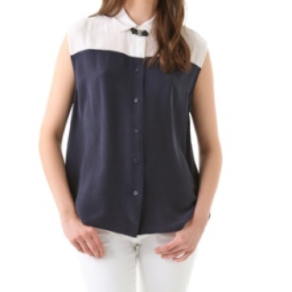 Diem Clean Two Tone Blouse