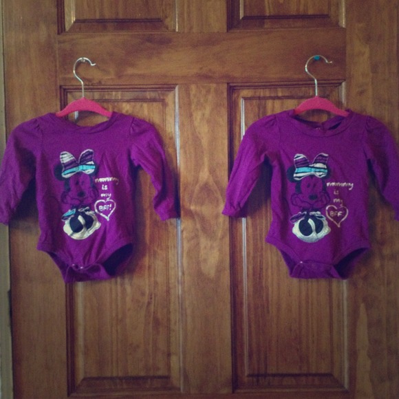 2 "mommy is my BFF" long sleeved bodysuits