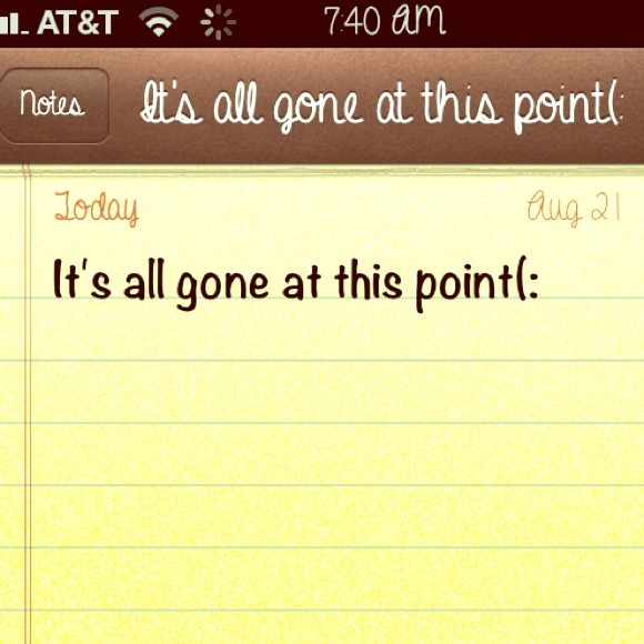 It's all gone