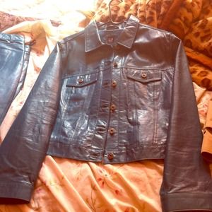 Teal gap genuine leather jacket