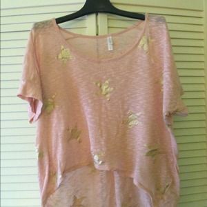 Pink top with gold stars