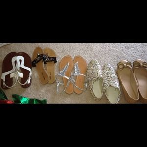 Sandals, flats and a pointy pair of floral shoes