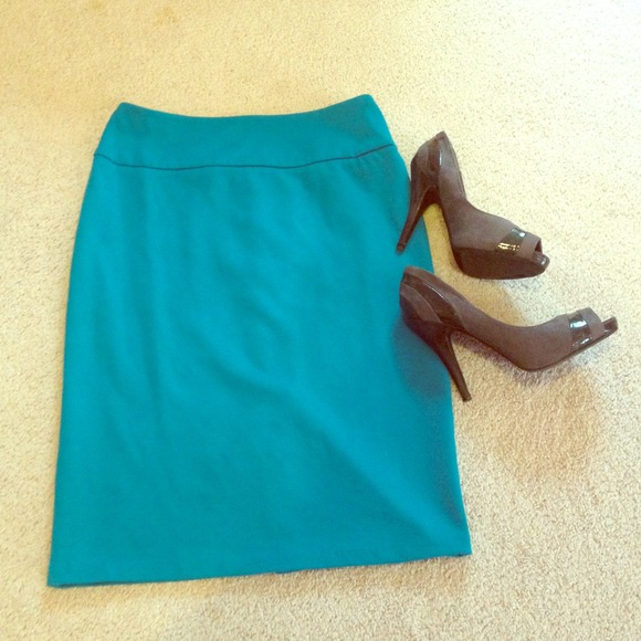Teal Pencil Skirt