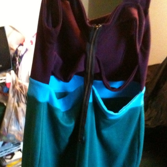 Charlotte Russe XL dress/ purple turquoise & green - Picture 2 of 3