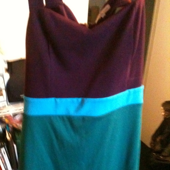 Charlotte Russe XL dress/ purple turquoise & green - Picture 3 of 3
