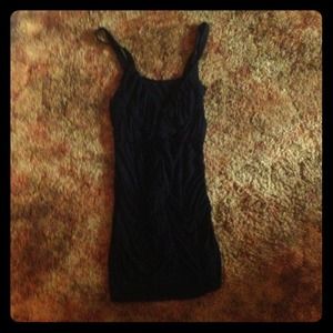 Black ruffled tank top