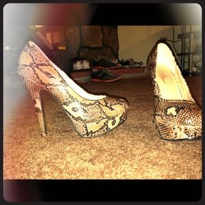 Snake print heels