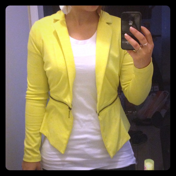 Yellow cotton blazer