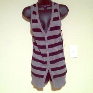 Black & grey striped Cardigan