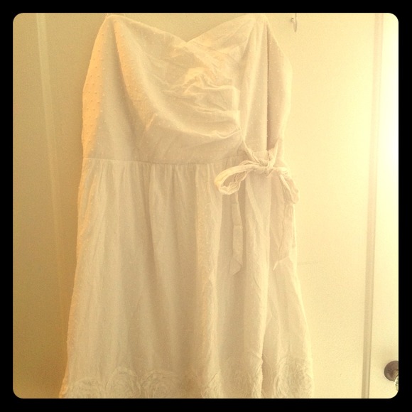**** SOLD **  White Spaghetti Strap Eyelet Dress