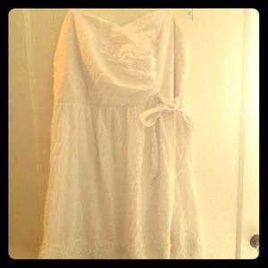 **** SOLD **  White Spaghetti Strap Eyelet Dress