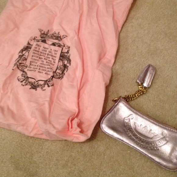 Juicy Couture mini pink leather clutch
