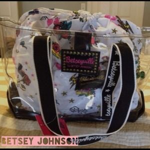 Betsey Johnson "tattoo white" clear tote 💋⚓️