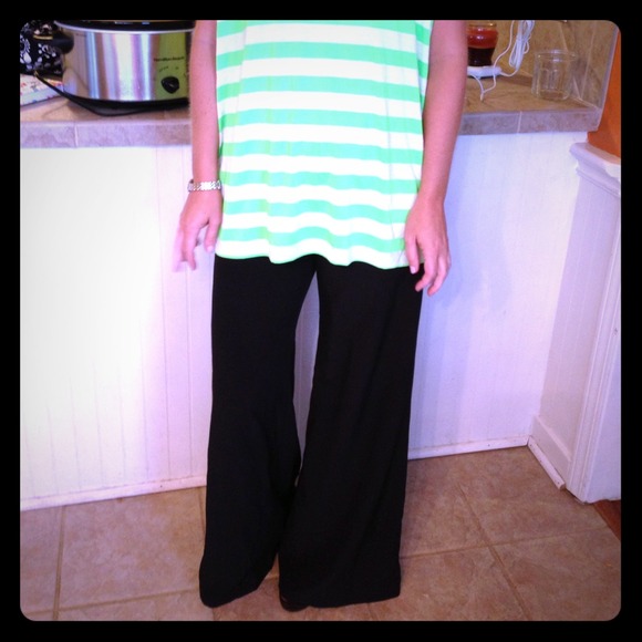 Black Smock Waist Palazzo Pants