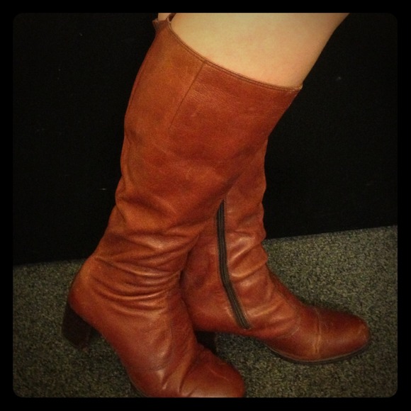 Vintage Brown Leather Boots sz 8.5