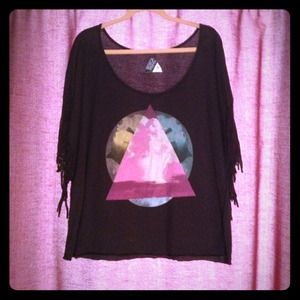 Oversized top with fringed sleeves from PAC SUN