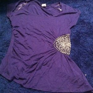 navy blue top with accent