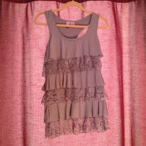 Layered top with lace detail