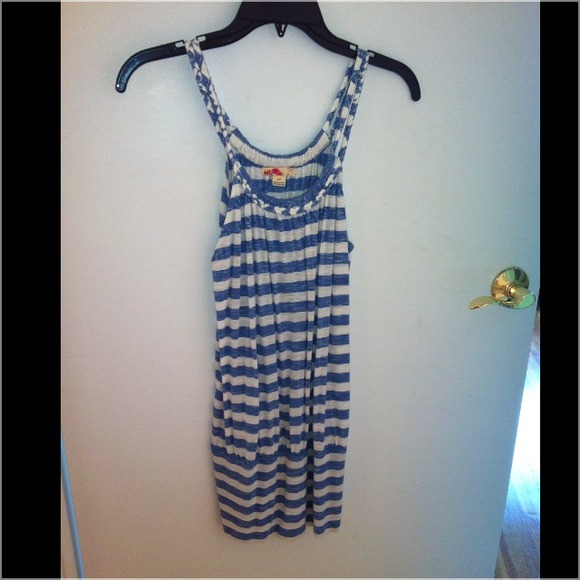 White/baby blue Striped tank