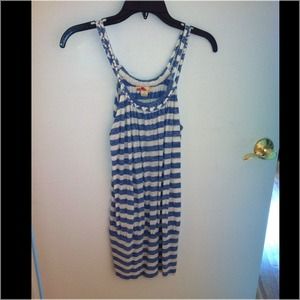 White/baby blue Striped tank