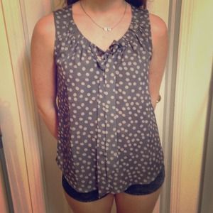 Polka dot dress shirt.