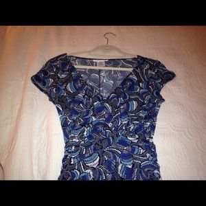 Peacock Blue Twirly Maggie London Dress