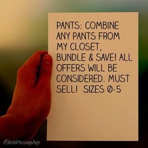 ALL PANTS AND JEANS MUST GO!