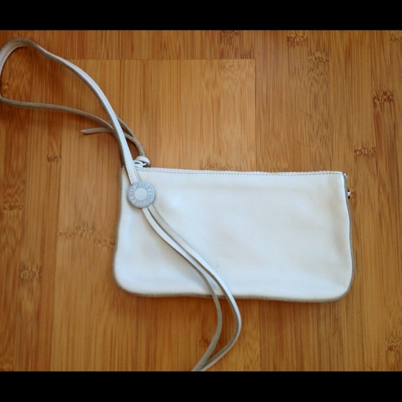 White leather convertible clutch