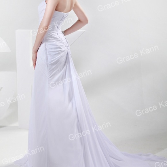White dress (wedding, bridesmaid, evening gown)