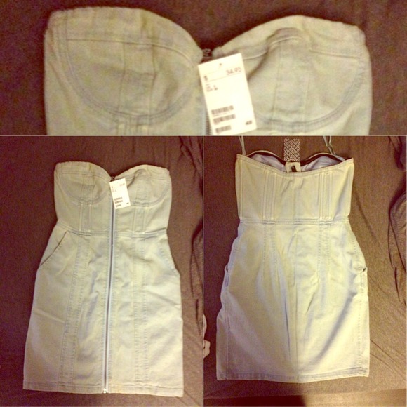 Jean strapless dress