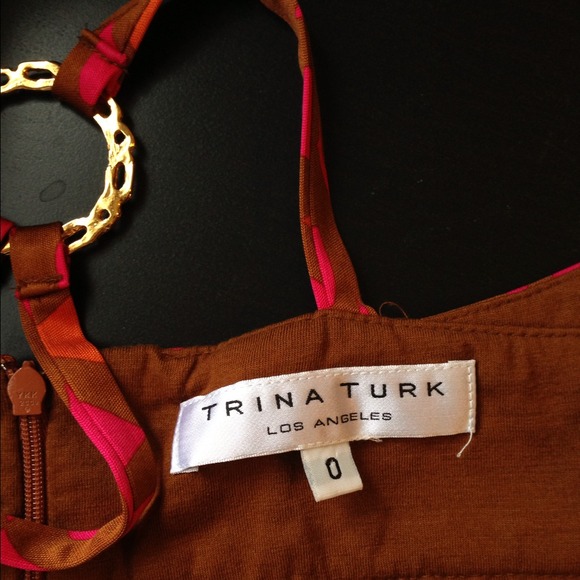 Host pick! Trina Turk pink & orange X-back dress 0 - Picture 2 of 4